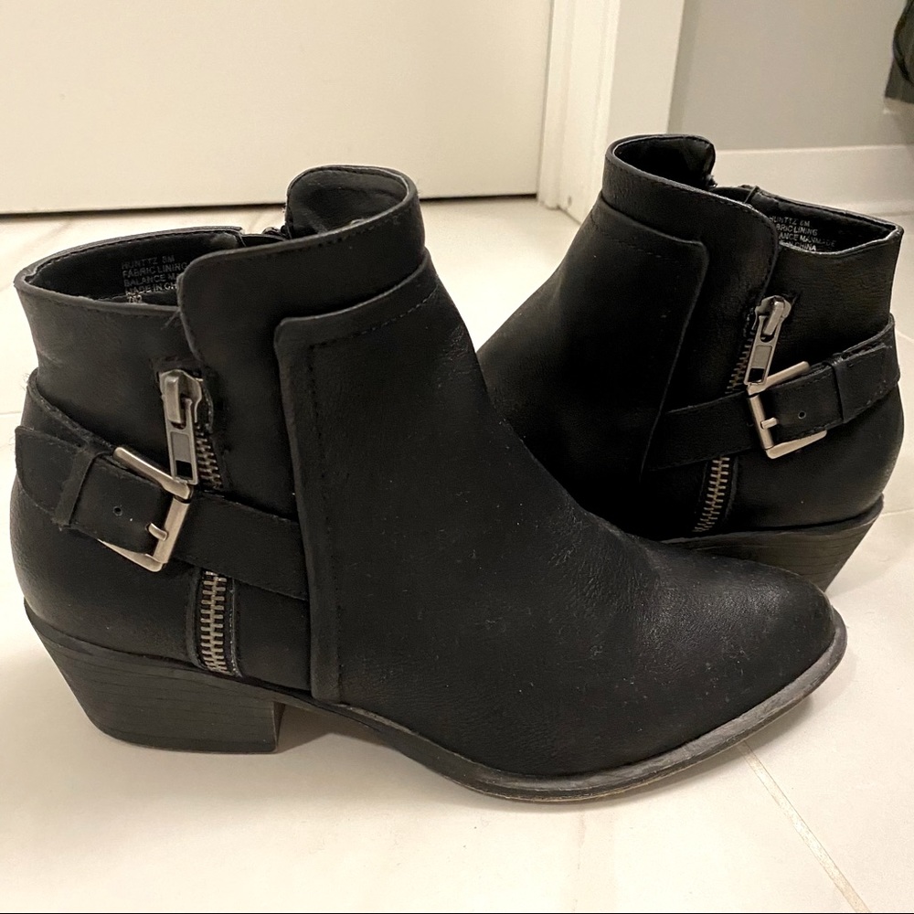Madden Girl Black Booties with Silver Detail